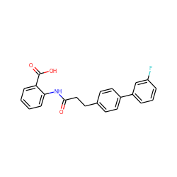 O=C(CCc1ccc(-c2cccc(F)c2)cc1)Nc1ccccc1C(=O)O ZINC000035814282