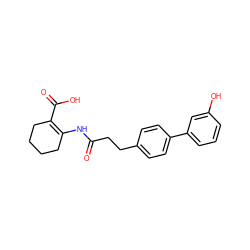 O=C(CCc1ccc(-c2cccc(O)c2)cc1)NC1=C(C(=O)O)CCCC1 ZINC001772628711