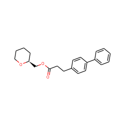 O=C(CCc1ccc(-c2ccccc2)cc1)OC[C@@H]1CCCCO1 ZINC000084604403