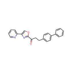 O=C(CCc1ccc(-c2ccccc2)cc1)c1nc(-c2ccccn2)co1 ZINC000029125242