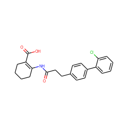 O=C(CCc1ccc(-c2ccccc2Cl)cc1)NC1=C(C(=O)O)CCCC1 ZINC001772652354