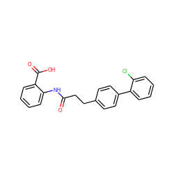 O=C(CCc1ccc(-c2ccccc2Cl)cc1)Nc1ccccc1C(=O)O ZINC000035950741