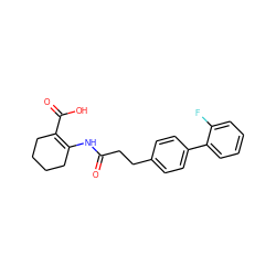 O=C(CCc1ccc(-c2ccccc2F)cc1)NC1=C(C(=O)O)CCCC1 ZINC001772633286