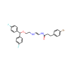 O=C(CCc1ccc(Br)cc1)N/C=C/NCCOC(c1ccc(F)cc1)c1ccc(F)cc1 ZINC000101095521