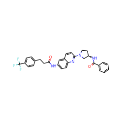 O=C(CCc1ccc(C(F)(F)F)cc1)Nc1ccc2nc(N3CC[C@@H](NC(=O)c4ccccc4)C3)ccc2c1 ZINC000036351751