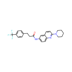 O=C(CCc1ccc(C(F)(F)F)cc1)Nc1ccc2nc(N3CCCCC3)ccc2c1 ZINC000036351767