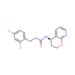 O=C(CCc1ccc(Cl)cc1Cl)N[C@@H]1CCOc2ncccc21 ZINC000146647572