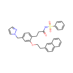 O=C(CCc1ccc(Cn2cccn2)cc1OCCc1ccc2ccccc2c1)NS(=O)(=O)c1ccccc1 ZINC000049781060