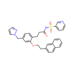 O=C(CCc1ccc(Cn2cccn2)cc1OCCc1ccc2ccccc2c1)NS(=O)(=O)c1cccnc1 ZINC000049783628