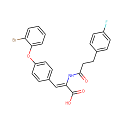 O=C(CCc1ccc(F)cc1)N/C(=C\c1ccc(Oc2ccccc2Br)cc1)C(=O)O ZINC000028521377