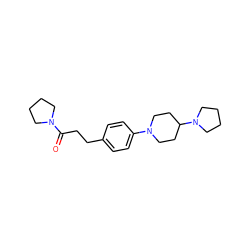 O=C(CCc1ccc(N2CCC(N3CCCC3)CC2)cc1)N1CCCC1 ZINC000103298434