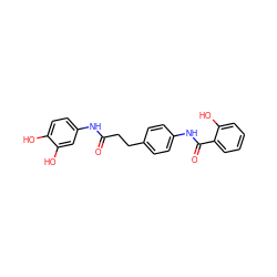 O=C(CCc1ccc(NC(=O)c2ccccc2O)cc1)Nc1ccc(O)c(O)c1 ZINC000013535930