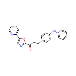 O=C(CCc1ccc(Nc2ccccc2)cc1)c1ncc(-c2ccccn2)o1 ZINC000014979940