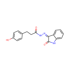 O=C(CCc1ccc(O)cc1)N/N=C1\C(=O)Nc2ccccc21 ZINC000072177779