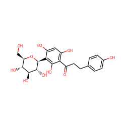 O=C(CCc1ccc(O)cc1)c1c(O)cc(O)c([C@@H]2O[C@H](CO)[C@@H](O)[C@H](O)[C@H]2O)c1O ZINC000059774127