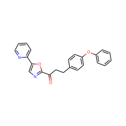 O=C(CCc1ccc(Oc2ccccc2)cc1)c1ncc(-c2ccccn2)o1 ZINC000014979936