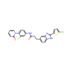 O=C(CCc1ccc2[nH]c(-c3ccc(Cl)s3)nc2c1)Nc1ccc(-n2ccccc2=O)c(F)c1 ZINC000027205330