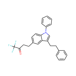 O=C(CCc1ccc2c(c1)c(CCc1ccccc1)cn2-c1ccccc1)C(F)(F)F ZINC000140204893