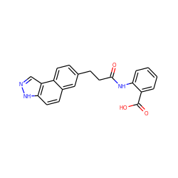 O=C(CCc1ccc2c(ccc3[nH]ncc32)c1)Nc1ccccc1C(=O)O ZINC000035996317