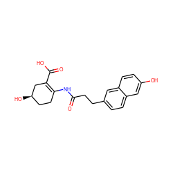 O=C(CCc1ccc2cc(O)ccc2c1)NC1=C(C(=O)O)C[C@H](O)CC1 ZINC000049111393