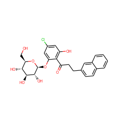 O=C(CCc1ccc2ccccc2c1)c1c(O)cc(Cl)cc1O[C@@H]1O[C@H](CO)[C@@H](O)[C@H](O)[C@H]1O ZINC000028391245