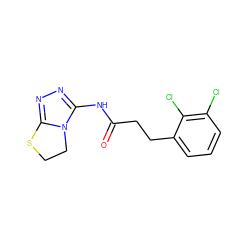 O=C(CCc1cccc(Cl)c1Cl)Nc1nnc2n1CCS2 ZINC000096283745