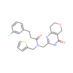 O=C(CCc1cccc(F)c1)N(Cc1nc2c(c(=O)[nH]1)COCC2)Cc1cccs1 ZINC000096283576