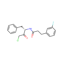 O=C(CCc1cccc(F)c1)N[C@@H](Cc1ccccc1)C(=O)CCl ZINC000026156598