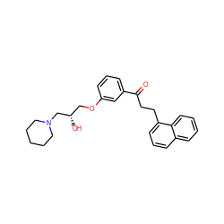 O=C(CCc1cccc2ccccc12)c1cccc(OC[C@H](O)CN2CCCCC2)c1 ZINC000096941828