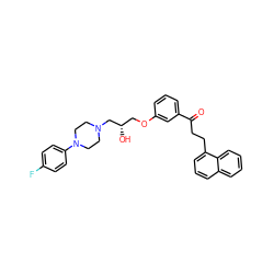 O=C(CCc1cccc2ccccc12)c1cccc(OC[C@H](O)CN2CCN(c3ccc(F)cc3)CC2)c1 ZINC000096892367