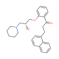 O=C(CCc1cccc2ccccc12)c1ccccc1OC[C@H](O)CN1CCCCC1 ZINC000013529144