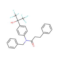 O=C(CCc1ccccc1)N(Cc1ccccc1)c1ccc(C(O)(C(F)(F)F)C(F)(F)F)cc1 ZINC000013682522