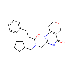 O=C(CCc1ccccc1)N(Cc1nc2c(c(=O)[nH]1)COCC2)CC1CCCC1 ZINC000142827130