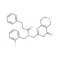 O=C(CCc1ccccc1)N(Cc1nc2c(c(=O)[nH]1)COCC2)Cc1ccccc1F ZINC000205830338