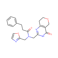 O=C(CCc1ccccc1)N(Cc1nc2c(c(=O)[nH]1)COCC2)Cc1ncco1 ZINC000143025953