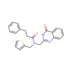 O=C(CCc1ccccc1)N(Cc1nc2ccccc2c(=O)[nH]1)Cc1cccs1 ZINC000006813882