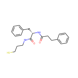 O=C(CCc1ccccc1)N[C@@H](Cc1ccccc1)C(=O)NCCCS ZINC000013739943