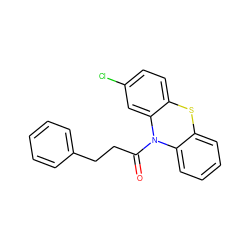 O=C(CCc1ccccc1)N1c2ccccc2Sc2ccc(Cl)cc21 ZINC000653702300