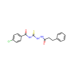 O=C(CCc1ccccc1)NNC(=S)NC(=O)c1ccc(Cl)cc1 ZINC000002135543