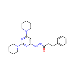 O=C(CCc1ccccc1)NNc1cc(N2CCCCC2)nc(N2CCCCC2)n1 ZINC000000842932