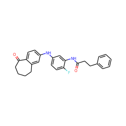 O=C(CCc1ccccc1)Nc1cc(Nc2ccc3c(c2)CCCCC3=O)ccc1F ZINC000095579281