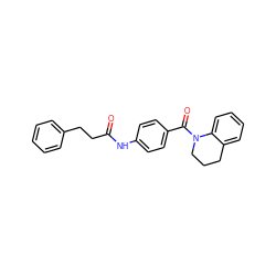 O=C(CCc1ccccc1)Nc1ccc(C(=O)N2CCCc3ccccc32)cc1 ZINC000013757928