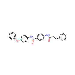 O=C(CCc1ccccc1)Nc1ccc(C(=O)Nc2ccc(Oc3ccccc3)cc2)cc1 ZINC000029131730