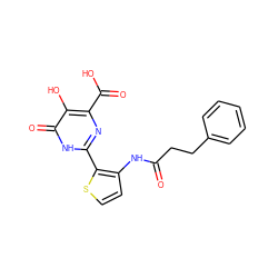 O=C(CCc1ccccc1)Nc1ccsc1-c1nc(C(=O)O)c(O)c(=O)[nH]1 ZINC000003583158