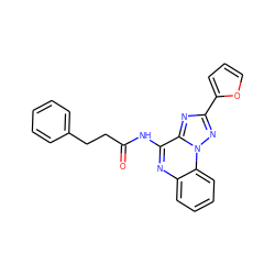 O=C(CCc1ccccc1)Nc1nc2ccccc2n2nc(-c3ccco3)nc12 ZINC000029123913