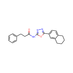 O=C(CCc1ccccc1)Nc1nnc(-c2ccc3c(c2)CCCC3)o1 ZINC000004107394