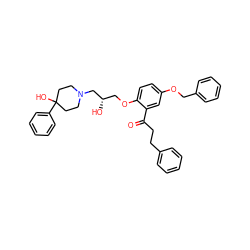 O=C(CCc1ccccc1)c1cc(OCc2ccccc2)ccc1OC[C@H](O)CN1CCC(O)(c2ccccc2)CC1 ZINC000096941794