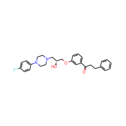 O=C(CCc1ccccc1)c1cccc(OC[C@H](O)CN2CCN(c3ccc(F)cc3)CC2)c1 ZINC000013529266