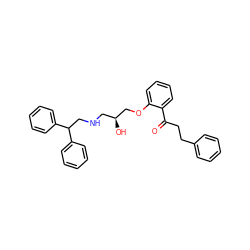 O=C(CCc1ccccc1)c1ccccc1OC[C@@H](O)CNCC(c1ccccc1)c1ccccc1 ZINC000013529363