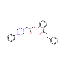 O=C(CCc1ccccc1)c1ccccc1OC[C@H](O)CN1CCN(c2ccccc2)CC1 ZINC000013529339